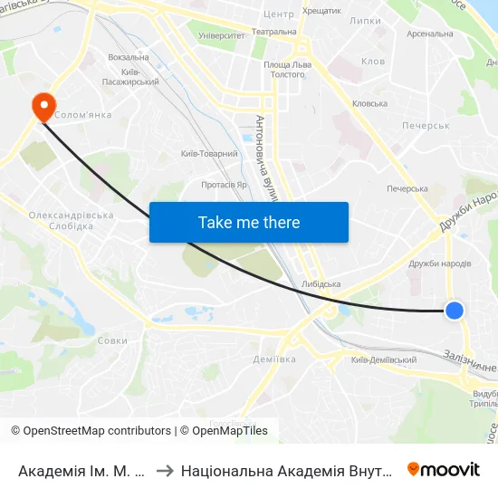 Академія Ім. М. Бойчука to Національна Академія Внутрішніх Справ map