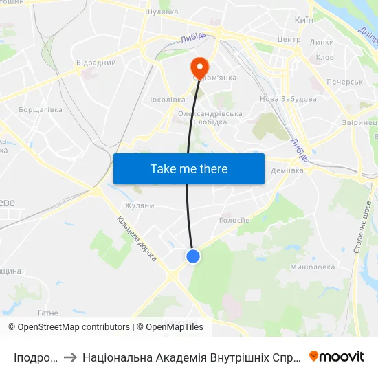 Іподром to Національна Академія Внутрішніх Справ map