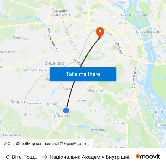 С. Віта-Поштова to Національна Академія Внутрішніх Справ map