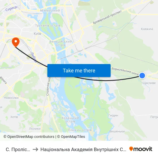 С. Проліски to Національна Академія Внутрішніх Справ map