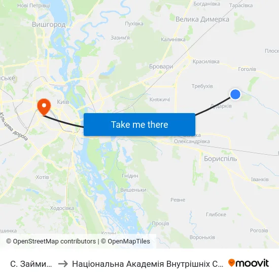 С. Займище to Національна Академія Внутрішніх Справ map