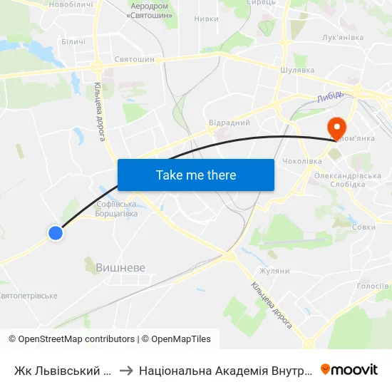 Жк Львівський Маєток to Національна Академія Внутрішніх Справ map