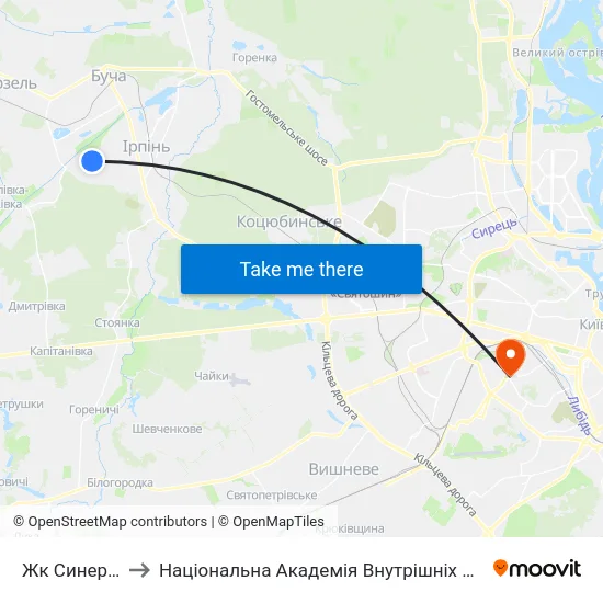 Жк Синергія to Національна Академія Внутрішніх Справ map