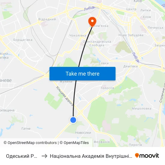 Одеський Ринок to Національна Академія Внутрішніх Справ map