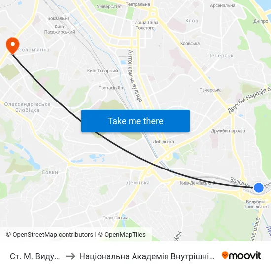Ст. М. Видубичі to Національна Академія Внутрішніх Справ map