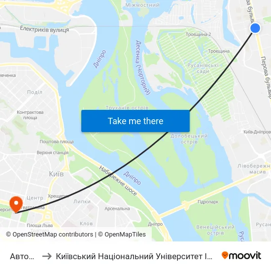 Авторинок to Київський Національний Університет Імені Тараса Шевченка map