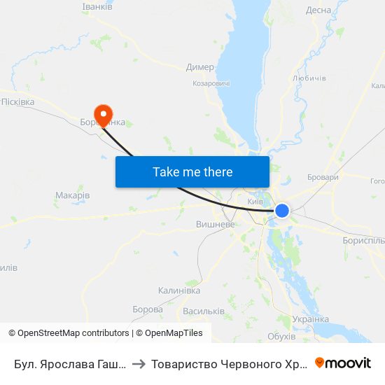 Бул. Ярослава Гашека to Товариство Червоного Хреста map