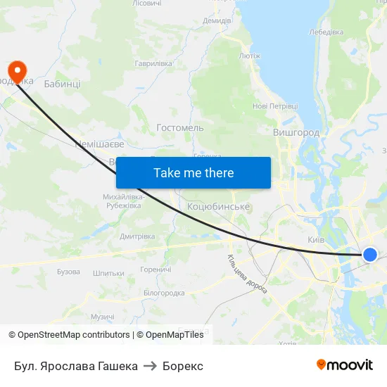 Бул. Ярослава Гашека to Борекс map