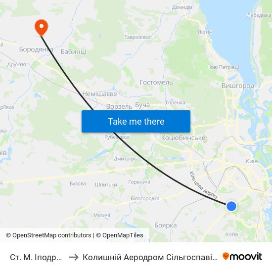 Ст. М. Іподром to Колишній Аеродром Сільгоспавіації map