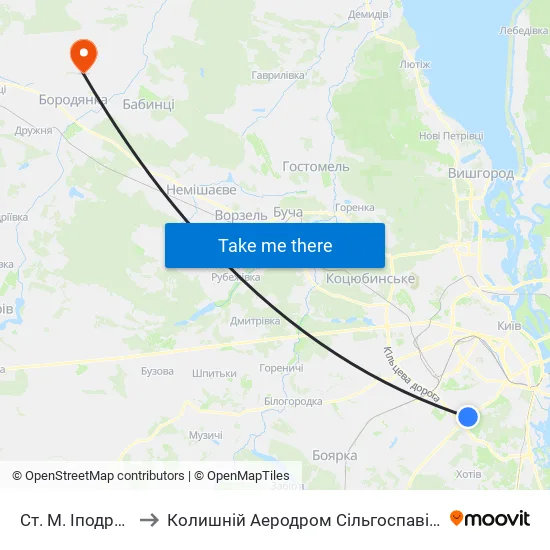 Ст. М. Іподром to Колишній Аеродром Сільгоспавіації map