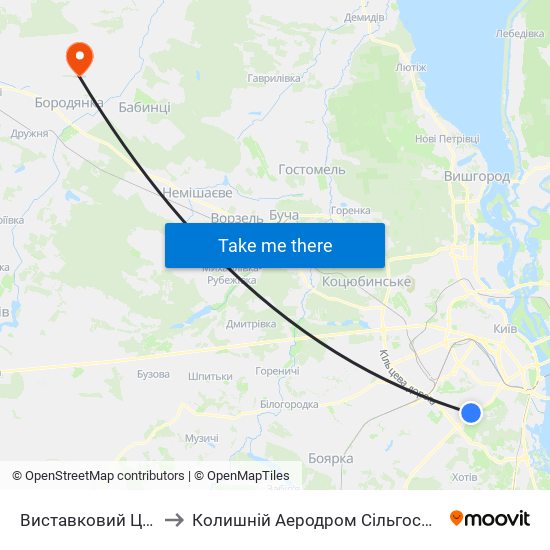 Виставковий Центр to Колишній Аеродром Сільгоспавіації map