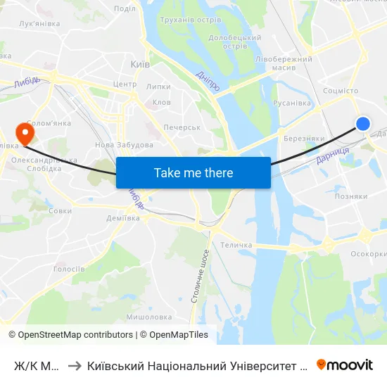 Ж/К Мега-Сiтi to Київський Національний Університет Будівництва І Архітектури map