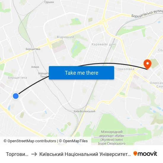 Торговий Центр to Київський Національний Університет Будівництва І Архітектури map