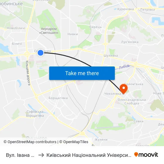 Вул. Івана Крамського to Київський Національний Університет Будівництва І Архітектури map