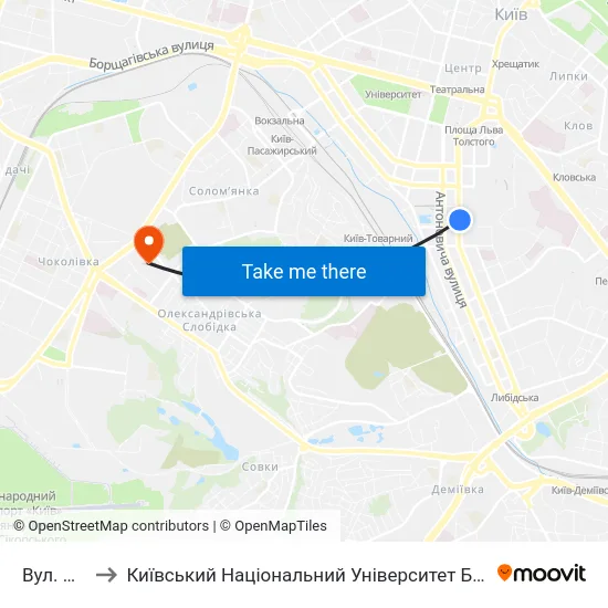 Вул. Ділова to Київський Національний Університет Будівництва І Архітектури map