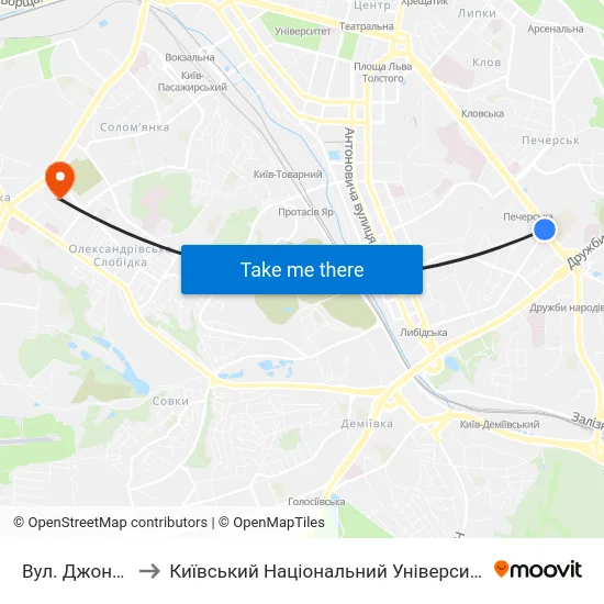 Вул. Джона Маккейна to Київський Національний Університет Будівництва І Архітектури map