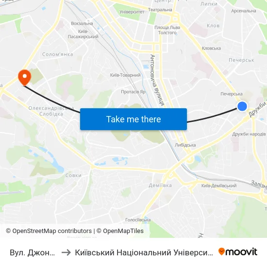 Вул. Джона Маккейна to Київський Національний Університет Будівництва І Архітектури map