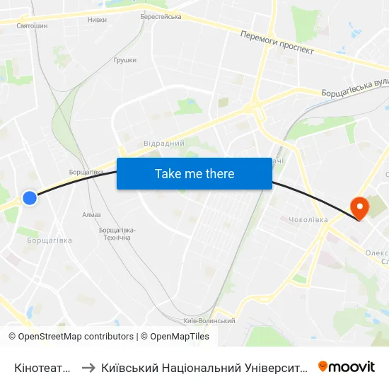 Кінотеатр Лейпциг to Київський Національний Університет Будівництва І Архітектури map