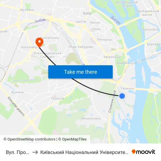 Вул. Промислова to Київський Національний Університет Будівництва І Архітектури map