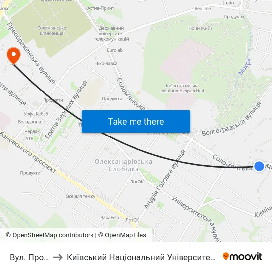 Вул. Протасів Яр to Київський Національний Університет Будівництва І Архітектури map