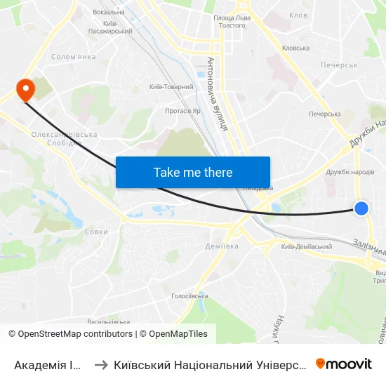 Академія Ім. М. Бойчука to Київський Національний Університет Будівництва І Архітектури map