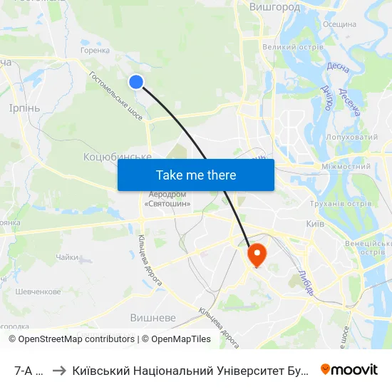7-А Лінія to Київський Національний Університет Будівництва І Архітектури map