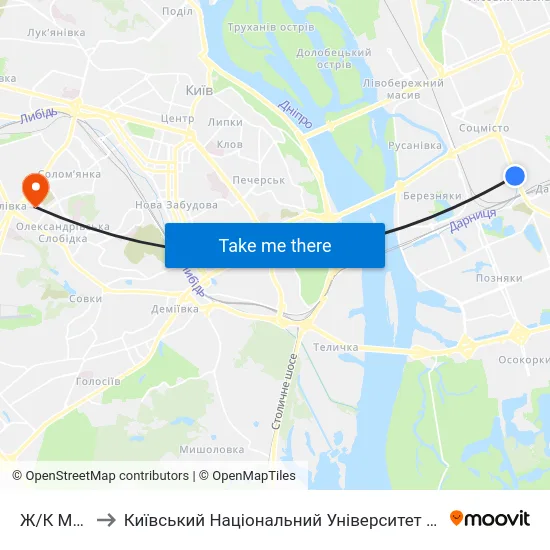 Ж/К Мега-Сiтi to Київський Національний Університет Будівництва І Архітектури map