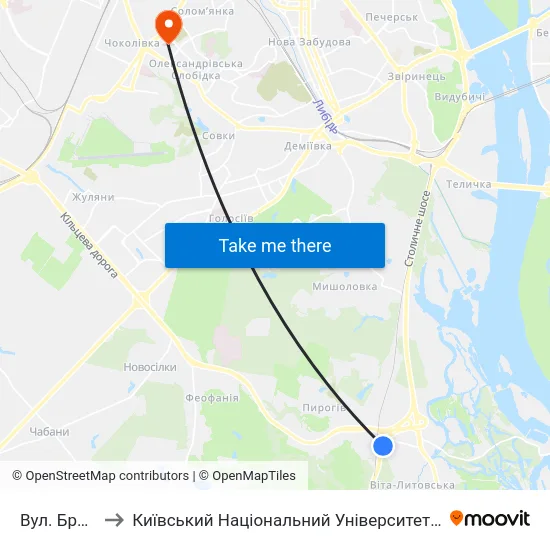 Вул. Бродівська to Київський Національний Університет Будівництва І Архітектури map