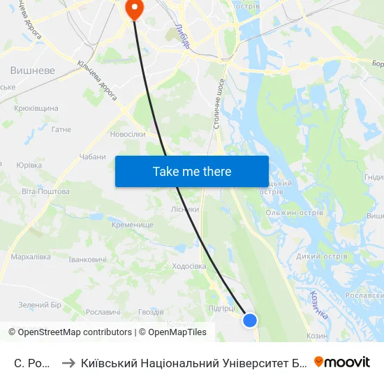 С. Романків to Київський Національний Університет Будівництва І Архітектури map