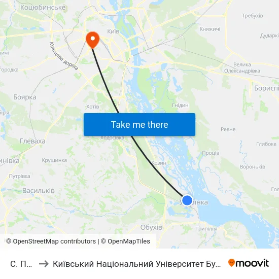 С. Плюти to Київський Національний Університет Будівництва І Архітектури map