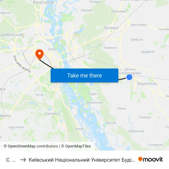 С. Гора to Київський Національний Університет Будівництва І Архітектури map