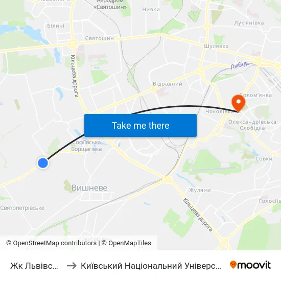 Жк Львівський Маєток to Київський Національний Університет Будівництва І Архітектури map