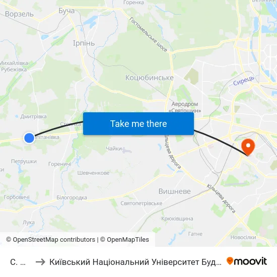 С. Мила to Київський Національний Університет Будівництва І Архітектури map