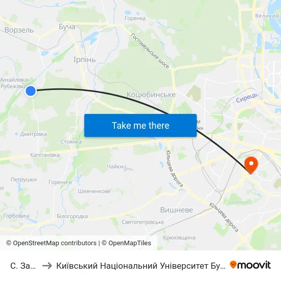 С. Забуччя to Київський Національний Університет Будівництва І Архітектури map
