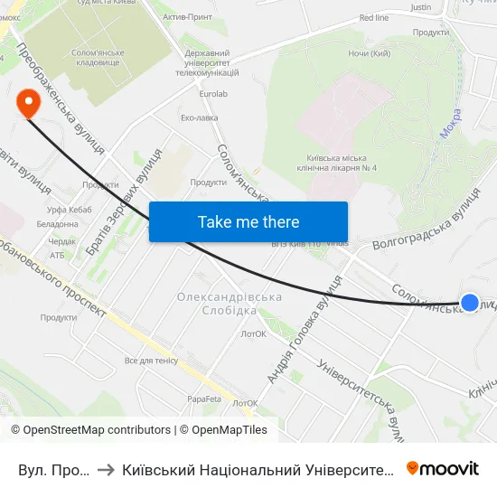 Вул. Протасів Яр to Київський Національний Університет Будівництва І Архітектури map