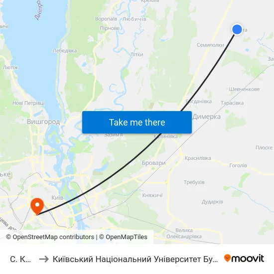 С. Калита to Київський Національний Університет Будівництва І Архітектури map