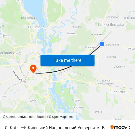 С. Квітневе to Київський Національний Університет Будівництва І Архітектури map
