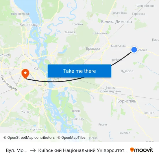Вул. Молодіжна to Київський Національний Університет Будівництва І Архітектури map