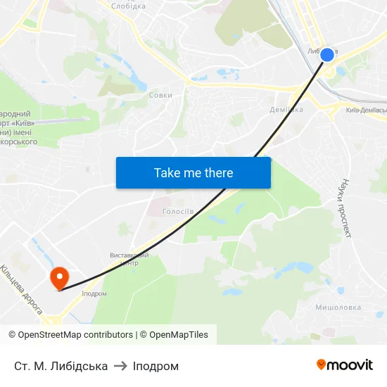 Ст. М. Либідська to Іподром map