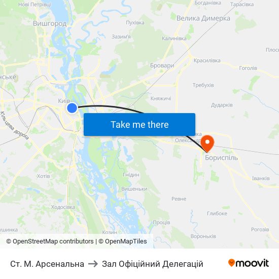 Ст. М. Арсенальна to Зал Офіційний Делегацій map