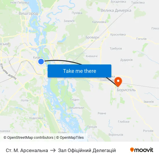 Ст. М. Арсенальна to Зал Офіційний Делегацій map