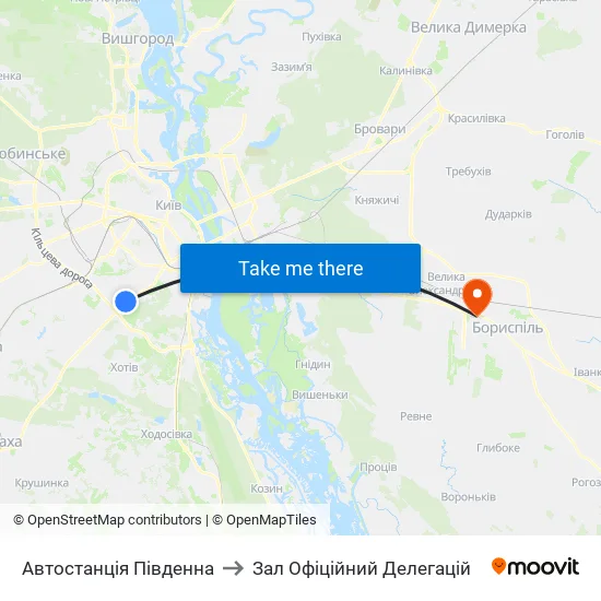 Автостанція Південна to Зал Офіційний Делегацій map