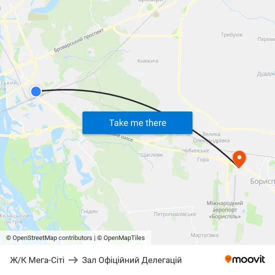 Ж/К Мега-Сiтi to Зал Офіційний Делегацій map