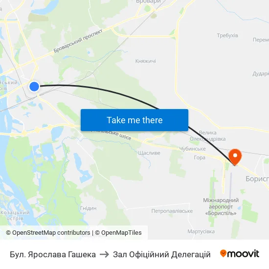Бул. Ярослава Гашека to Зал Офіційний Делегацій map