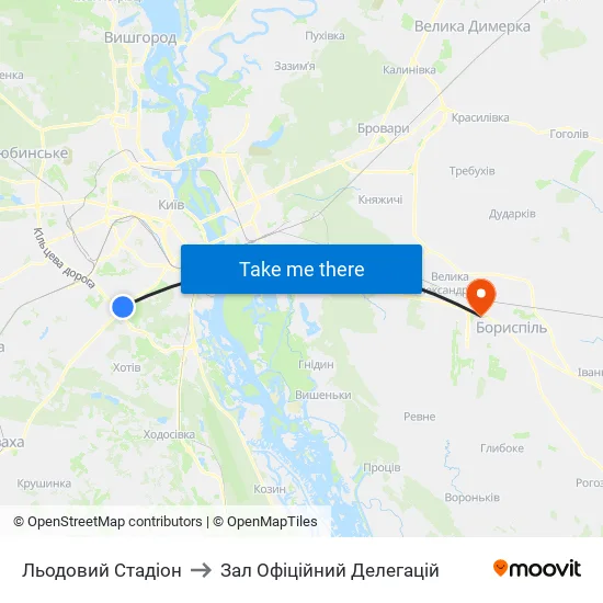 Льодовий Стадіон to Зал Офіційний Делегацій map