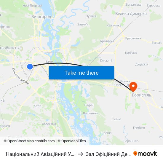 Національний Авіаційний Університет to Зал Офіційний Делегацій map