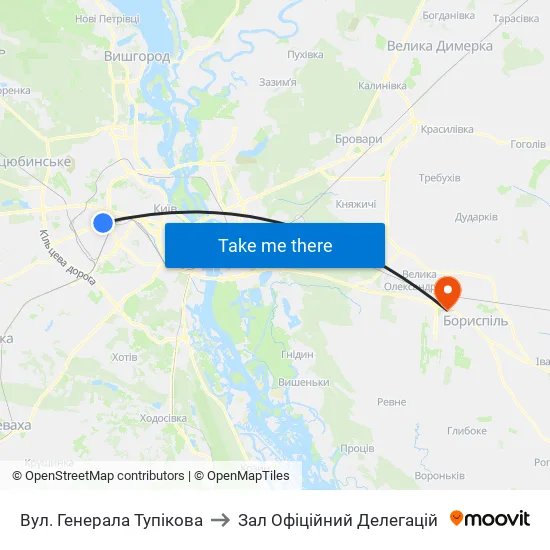 Вул. Генерала Тупікова to Зал Офіційний Делегацій map