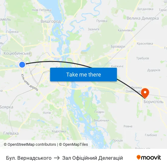 Бул. Вернадського to Зал Офіційний Делегацій map