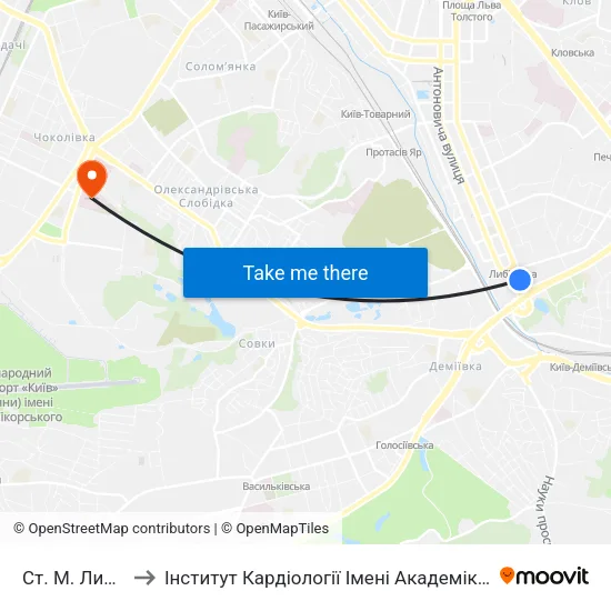Ст. М. Либідська to Інститут Кардіології Імені Академіка М.Д. Стражеска map