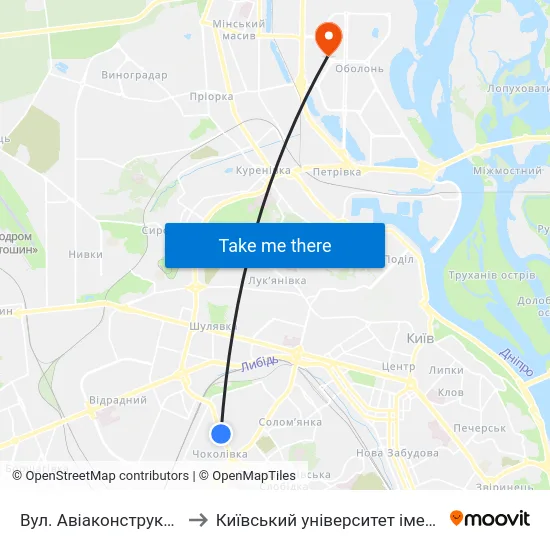 Вул. Авіаконструктора Антонова to Київський університет імені Бориса Грінченка map